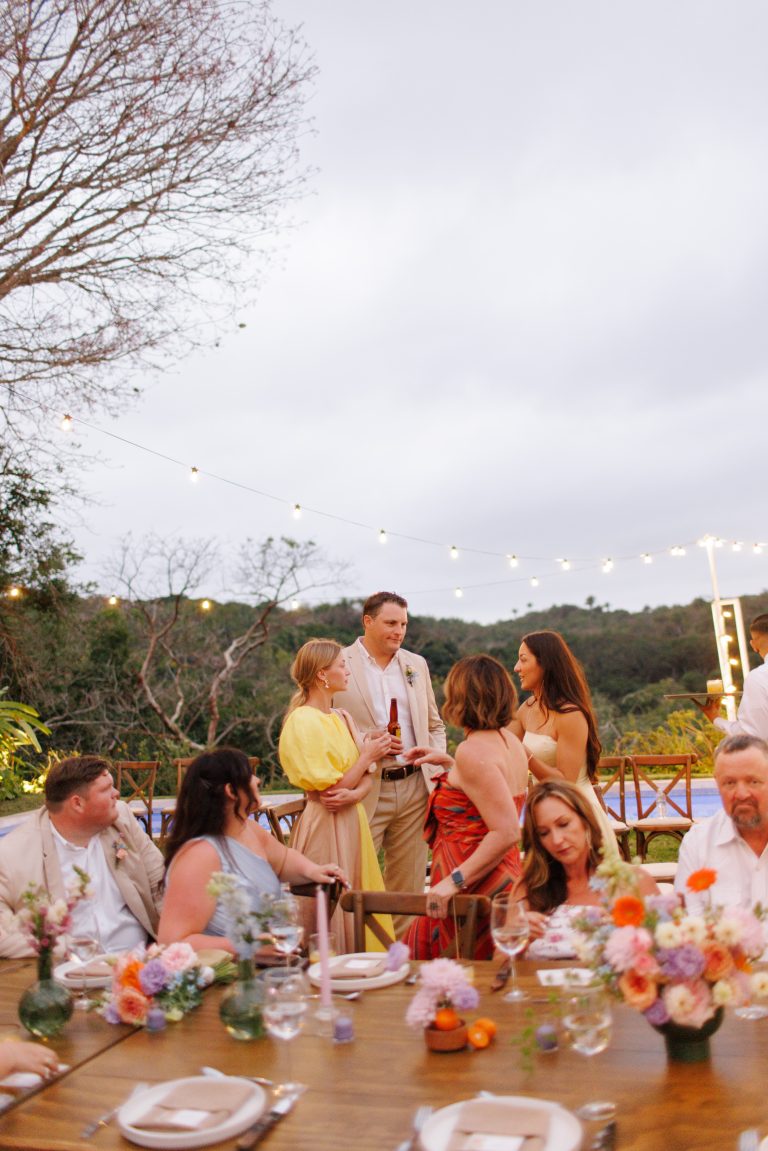 Sunset wedding ceremony at Villa Papelillos Sayulita with Pacific Ocean views and golden hour light